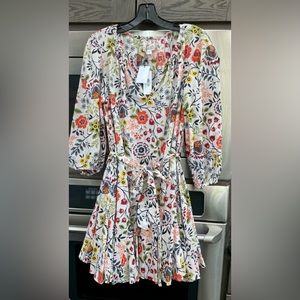 VELVET Keelin Floral Belted Mini Dress Small S NWT $218.